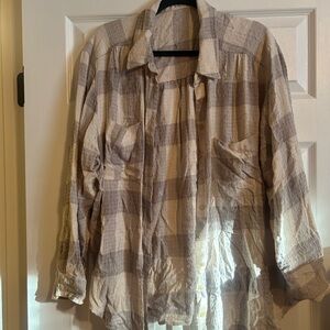 Dex Beige Plaid Shirt